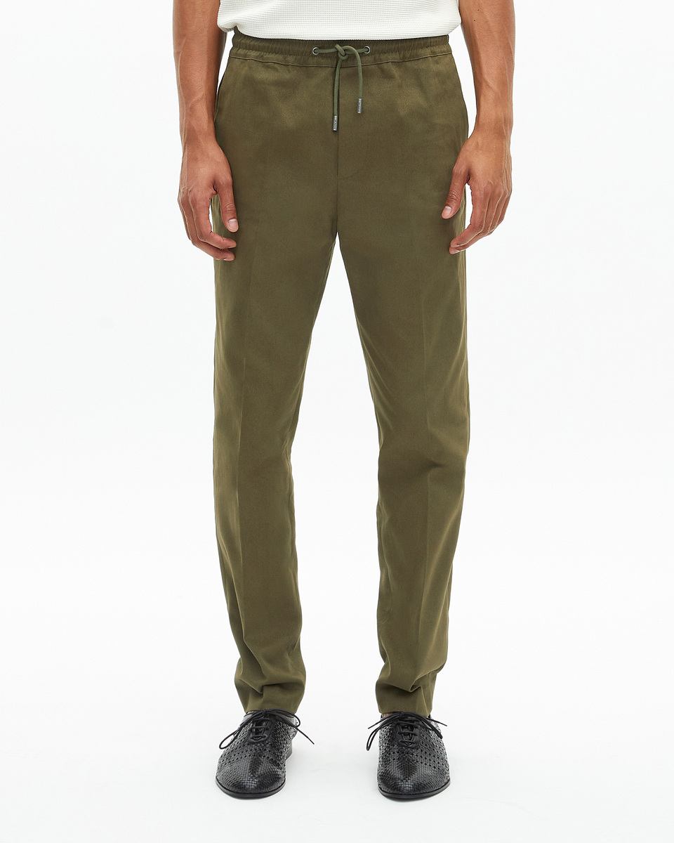Straight khaki cotton pants