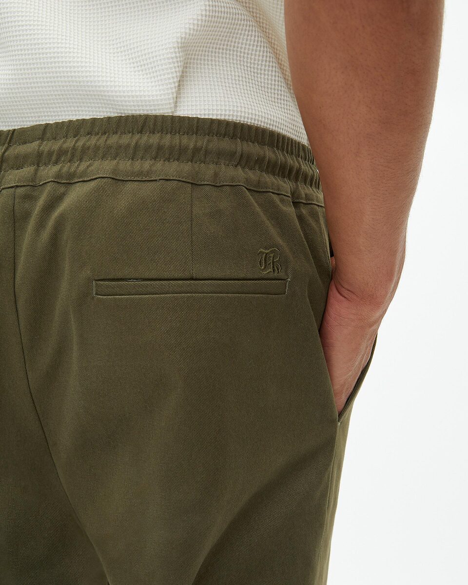 Straight khaki cotton pants