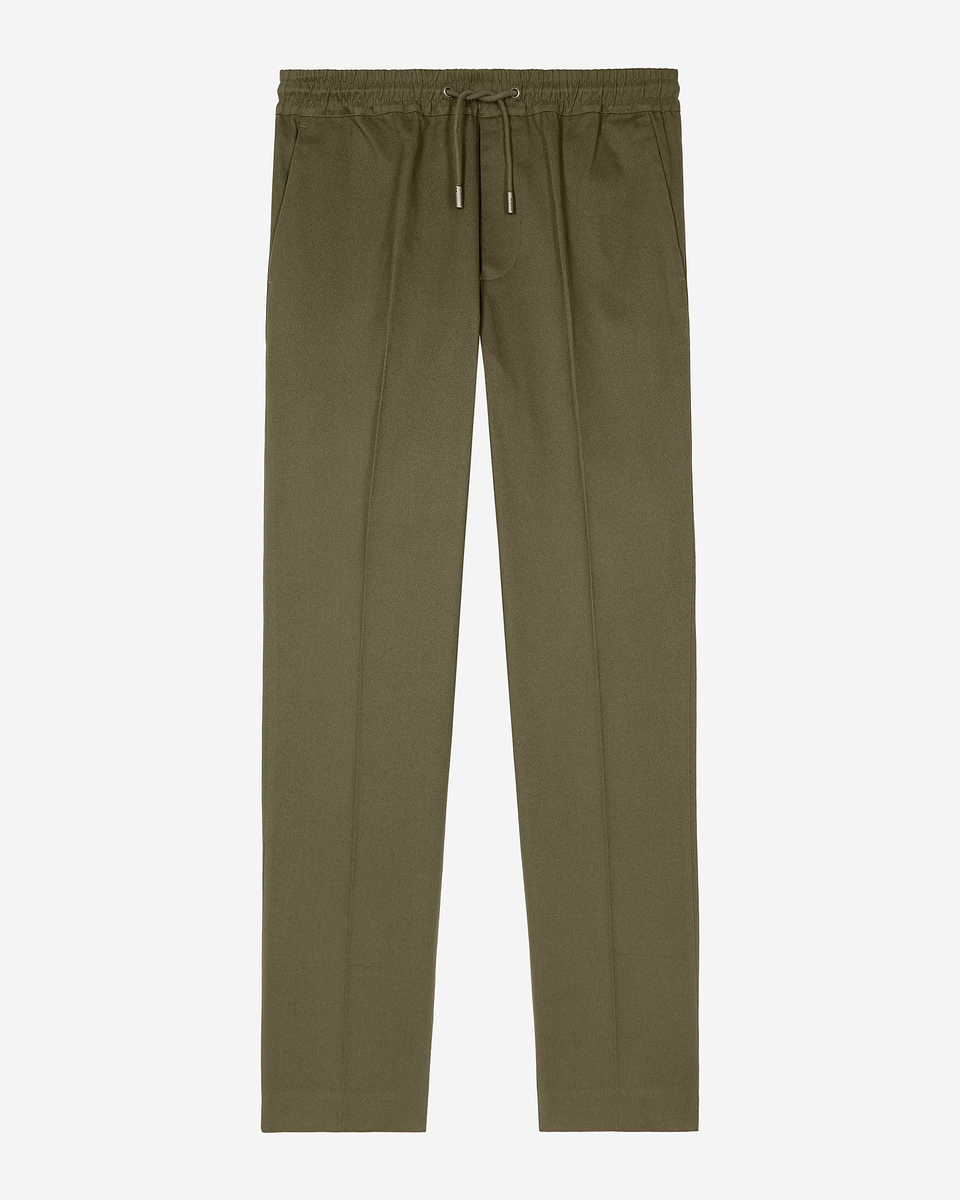Straight khaki cotton pants