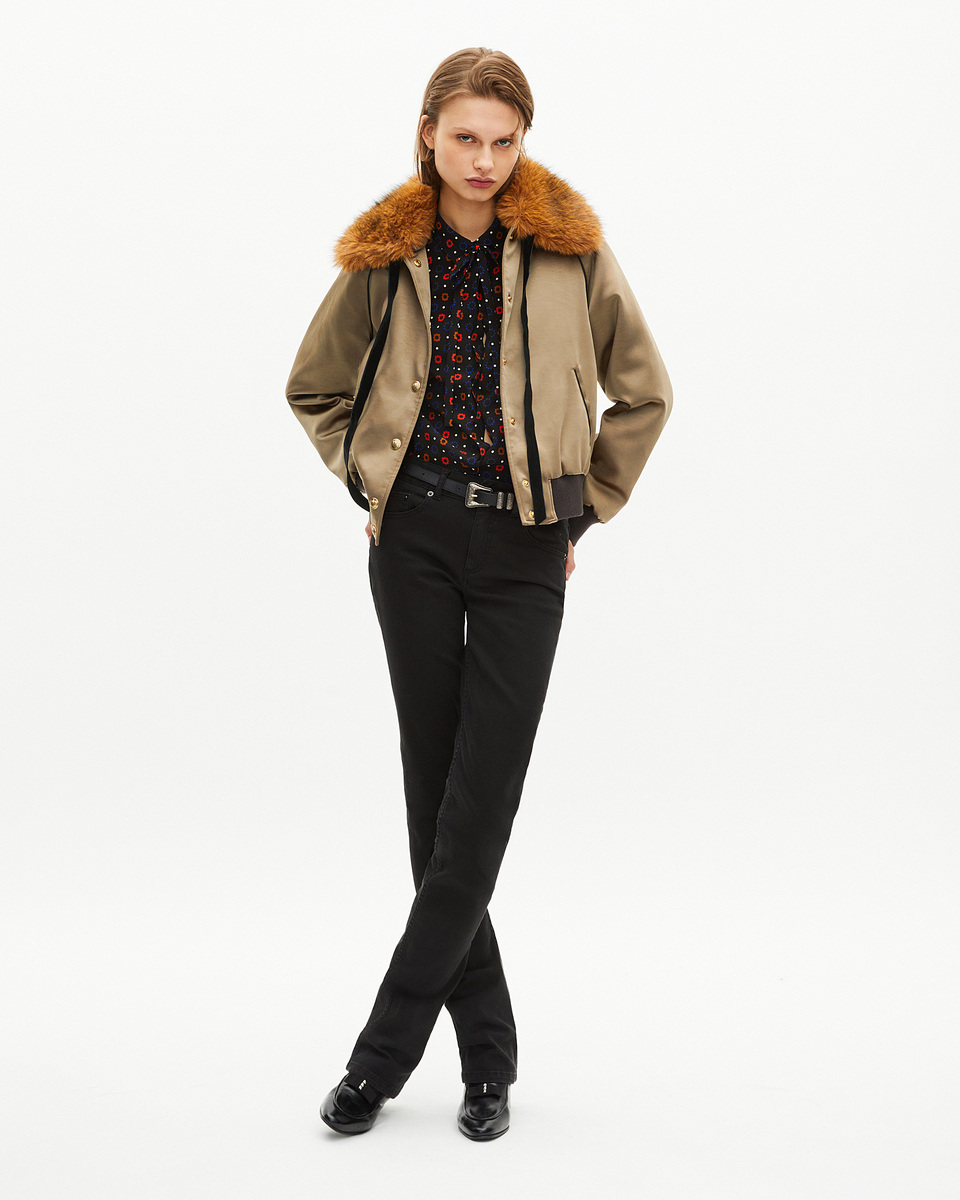 Khaki satin jacket