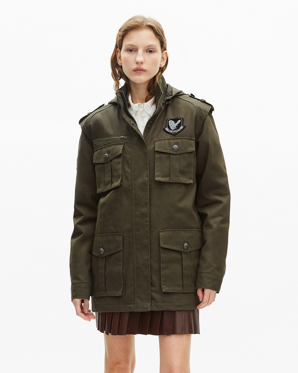 Khaki hooded parka