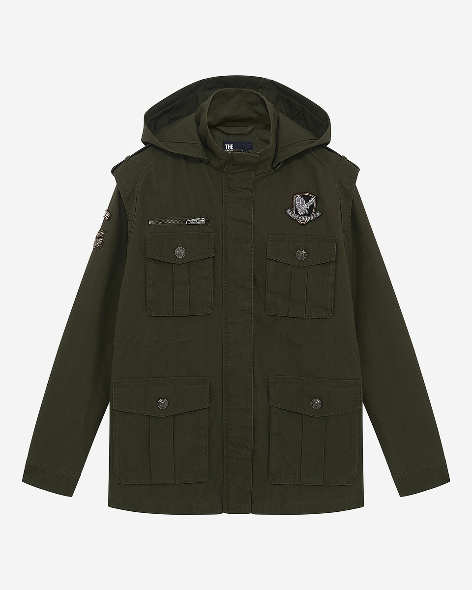 Khaki hooded parka
