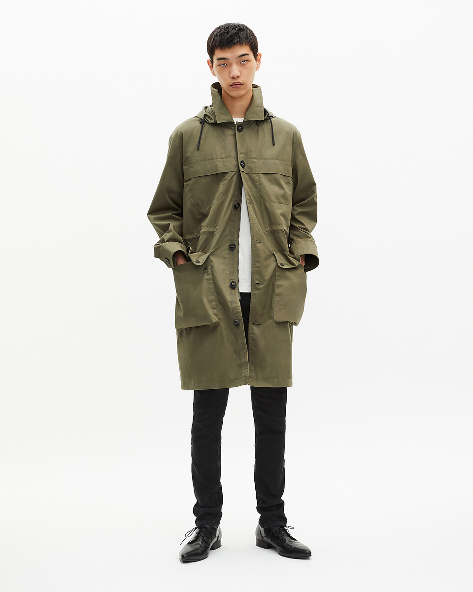 Khaki hooded parka
