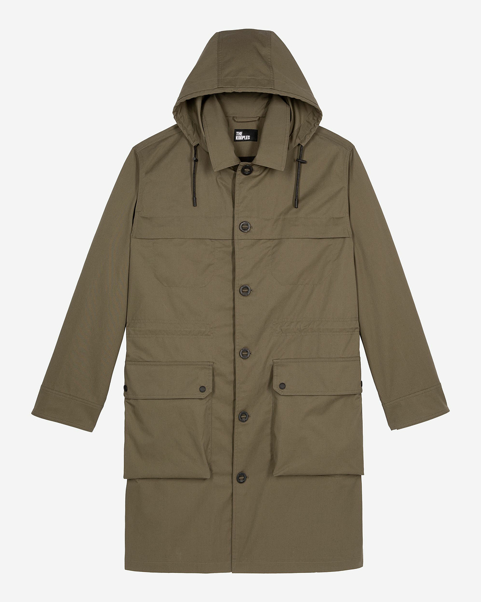 Khaki hooded parka