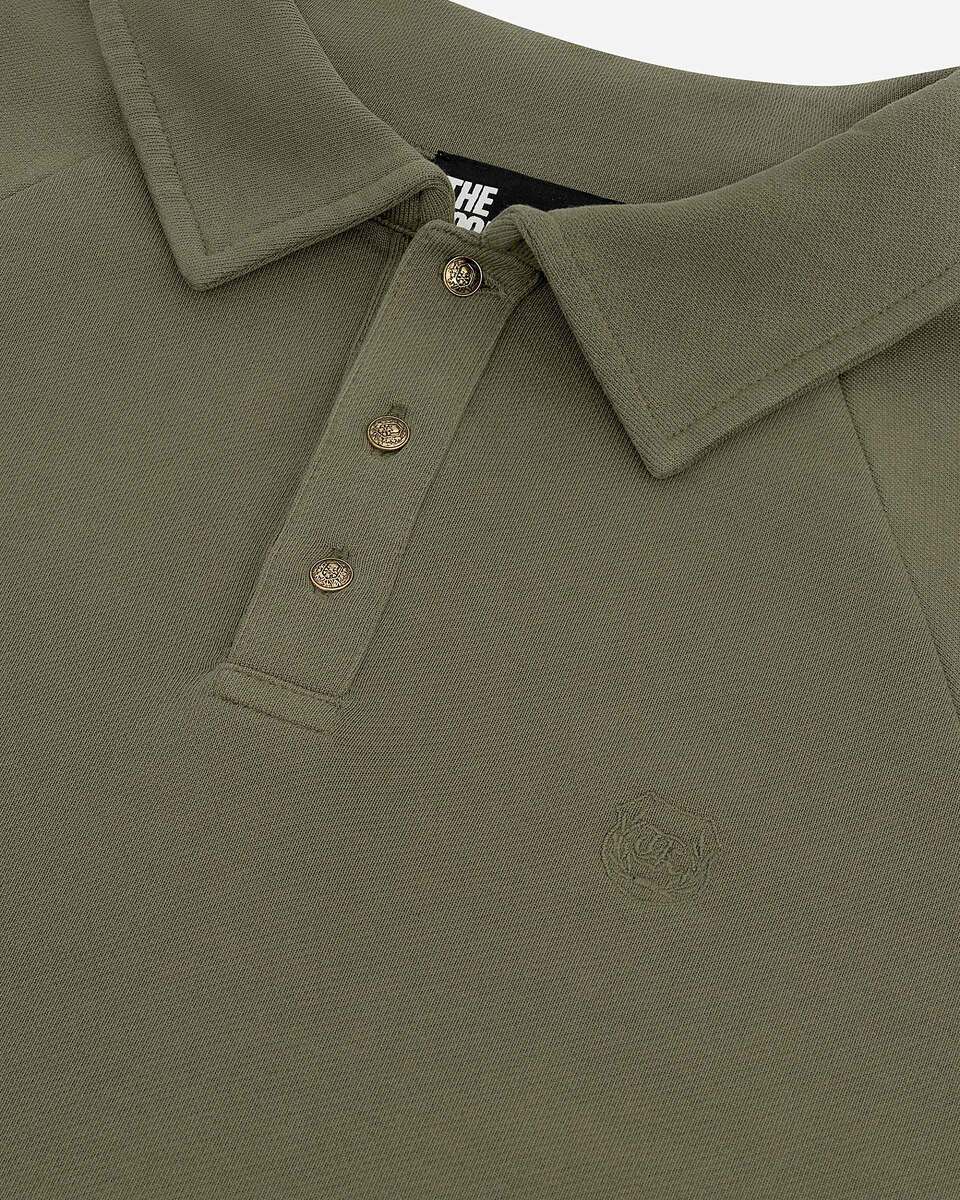 Khaki polo-neck sweatshirt