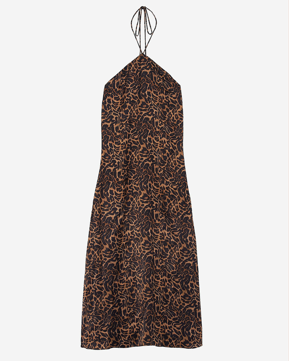Leopard print sleeveless maxi dress