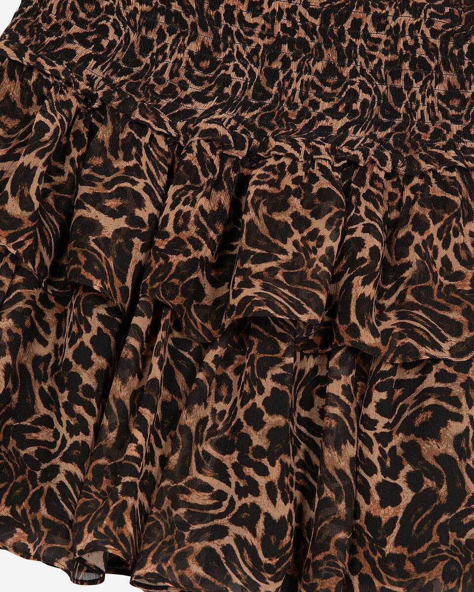Short skirt with leopard print ruffles