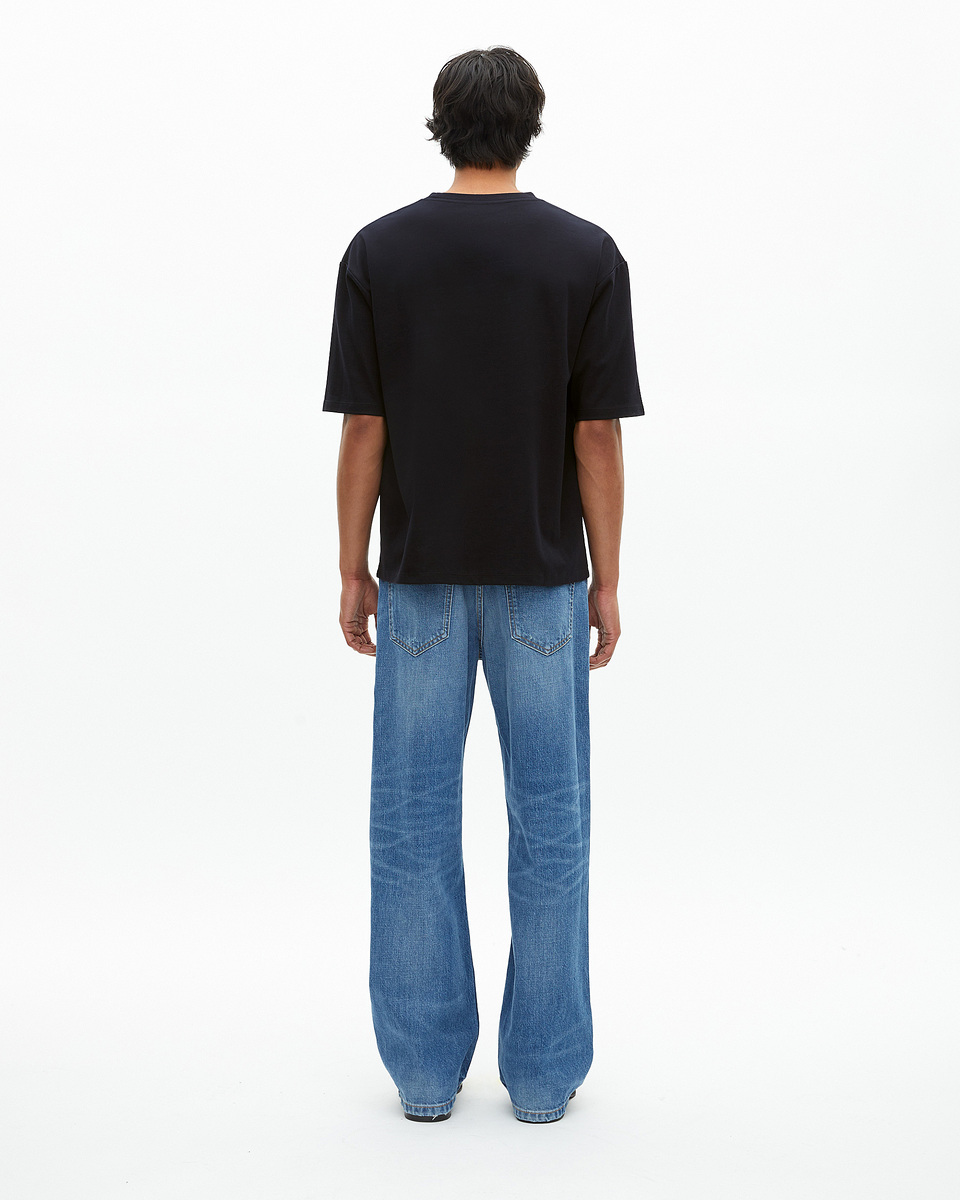Mixed large plain navy blue T-shirt