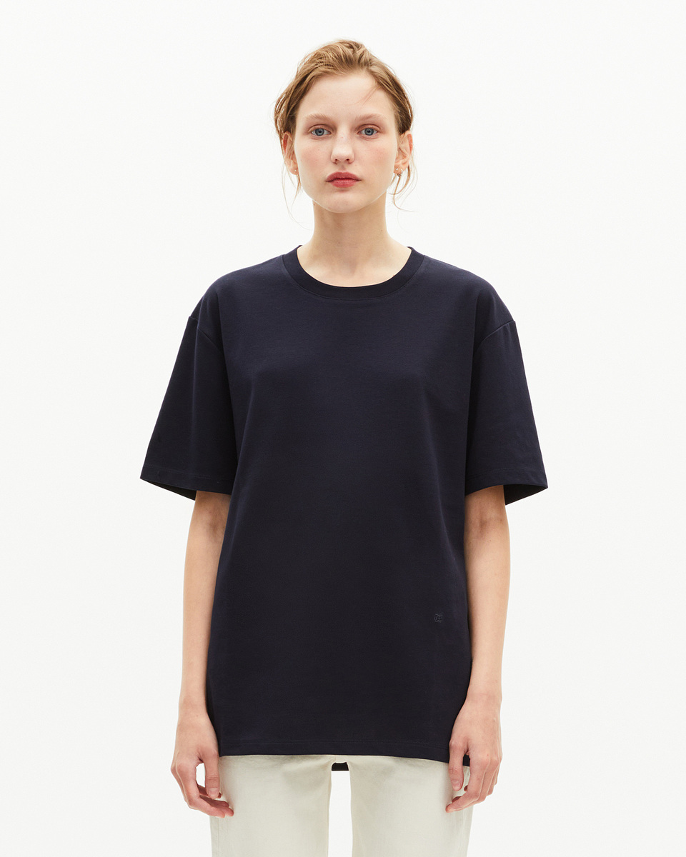 Mixed plain T-shirt navy blue