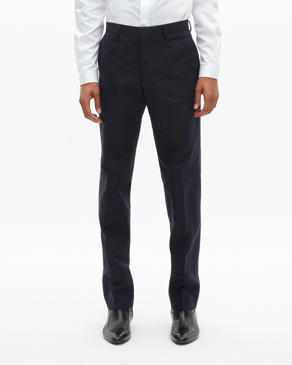 Navy blue straight suit pants