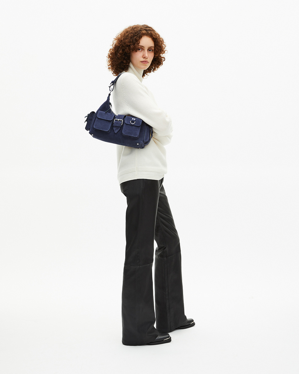 Amelia bag in navy suede