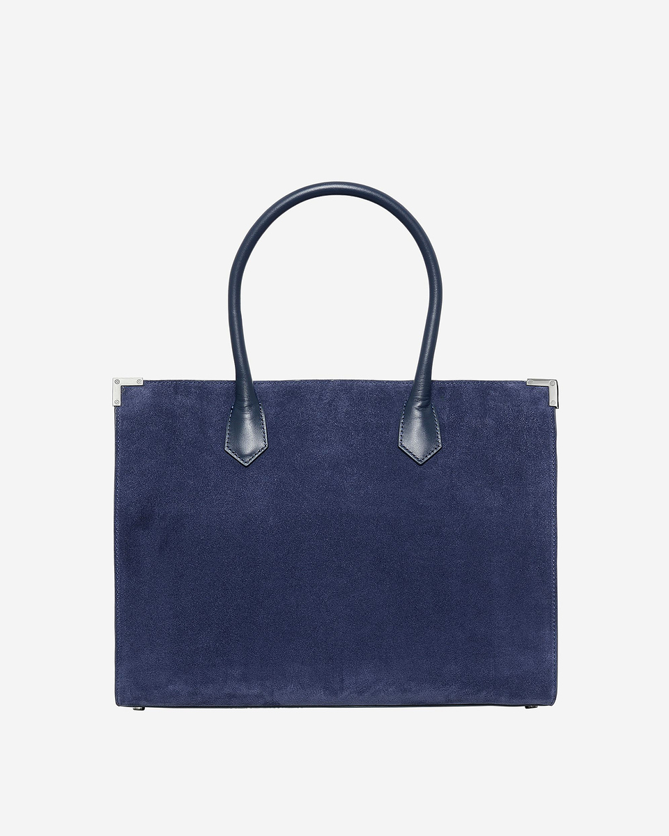 Ming L tote bag in navy suede