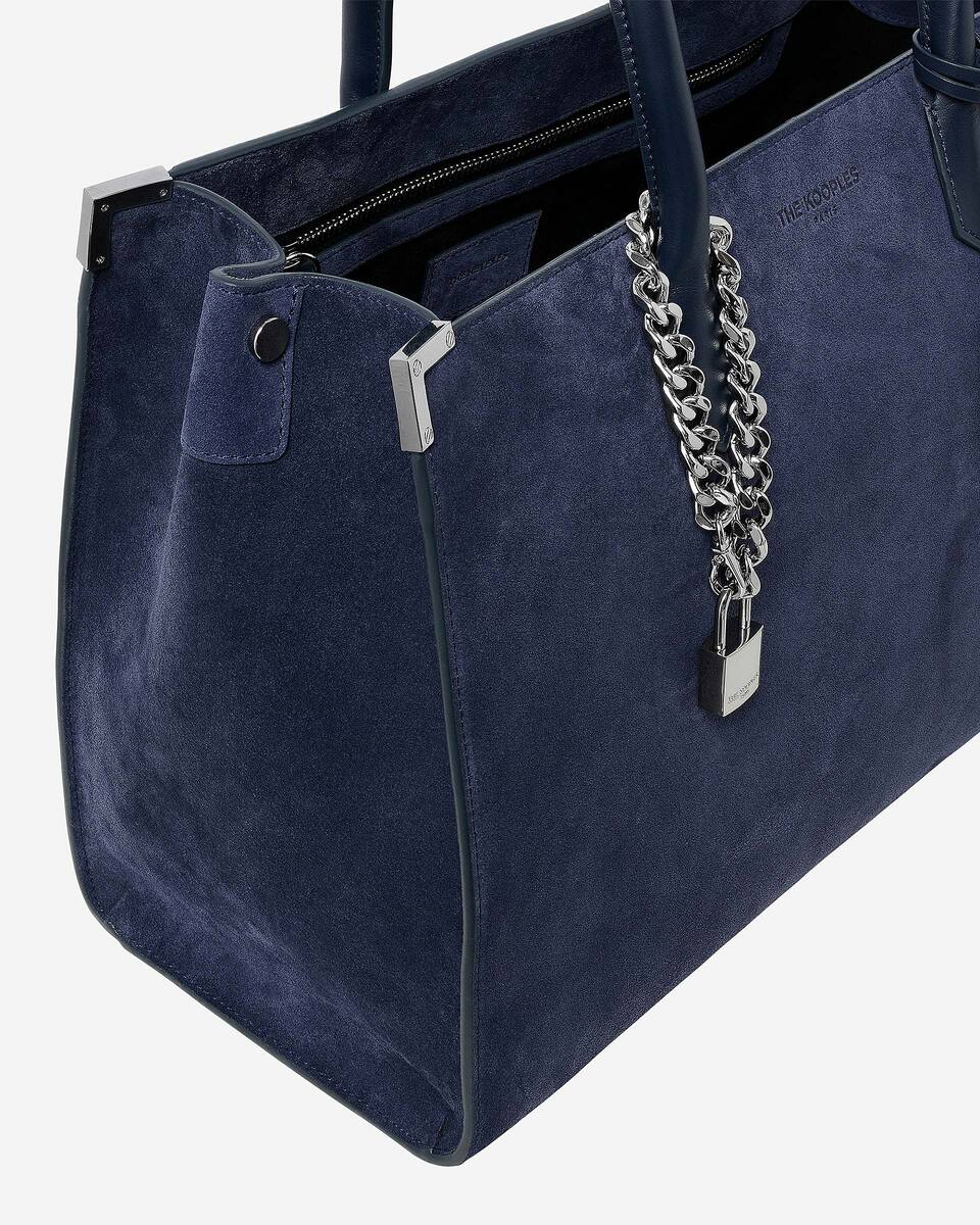 Ming L tote bag in navy suede