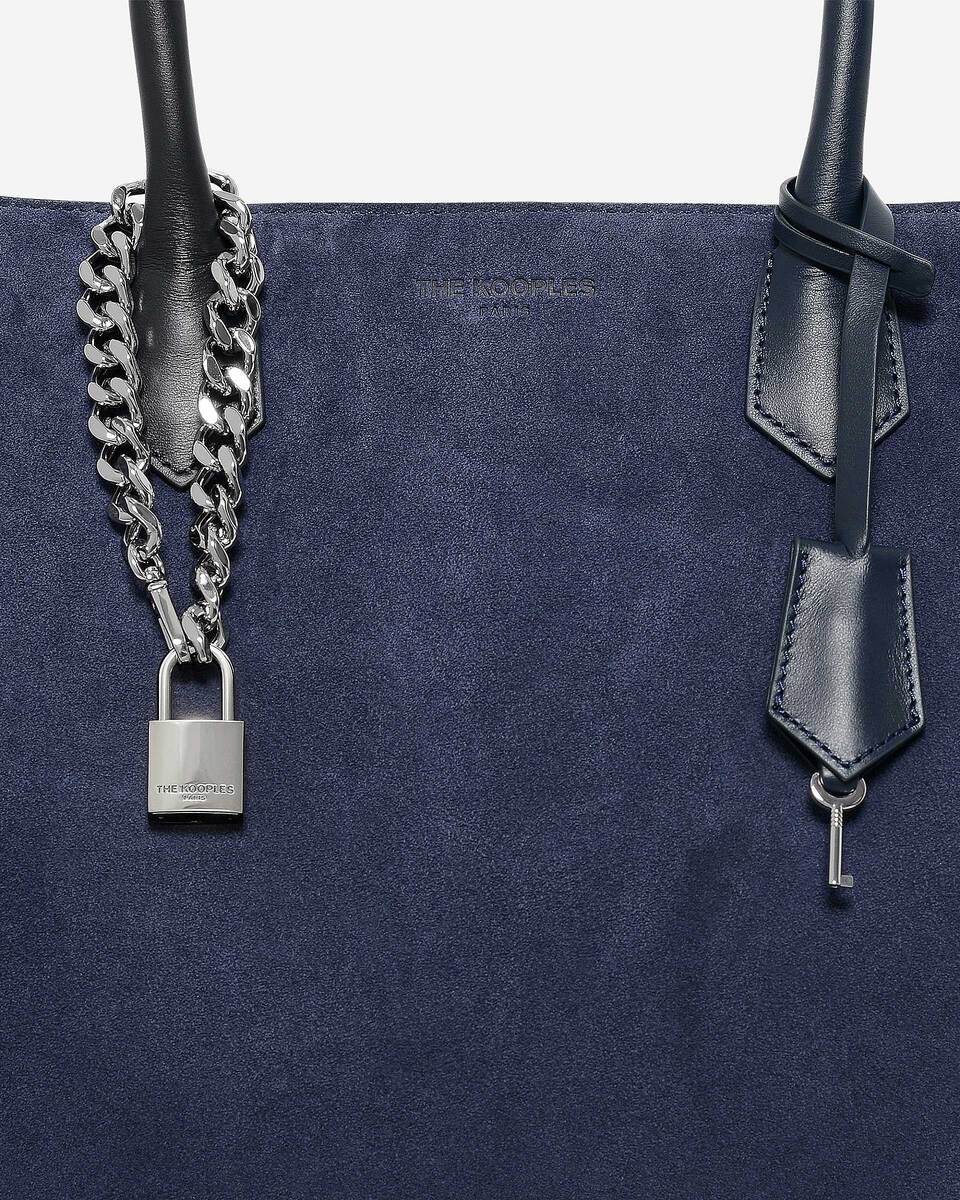 Ming L tote bag in navy suede