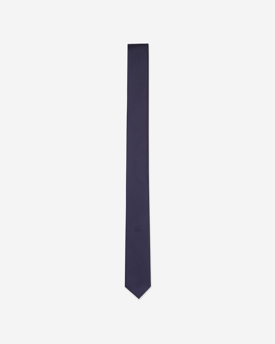 Navy blue silk tie