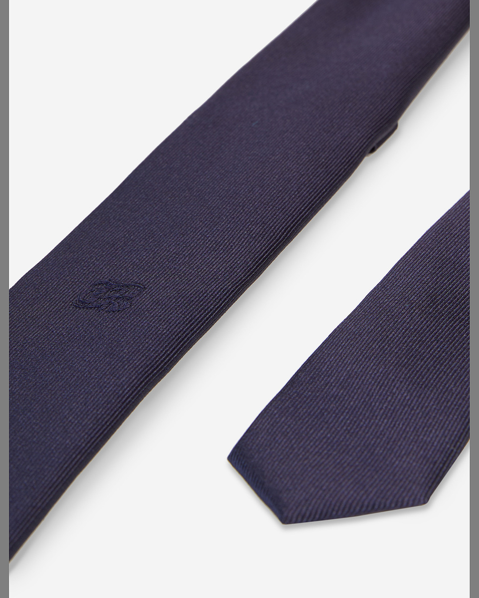 Navy blue silk tie
