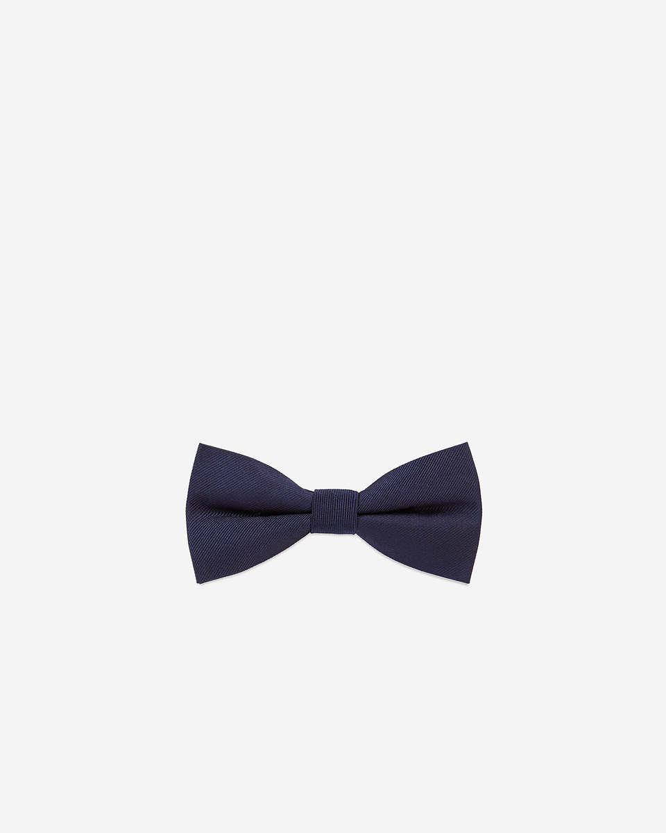 Black and navy silk bow tie