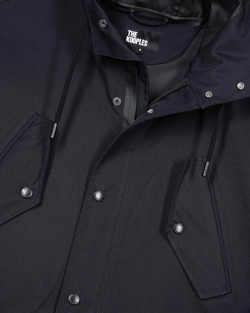 Water-repellent parka with navy hood