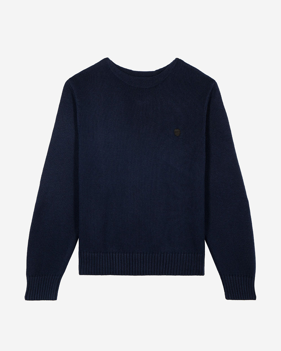 Navy boat-neck sweater