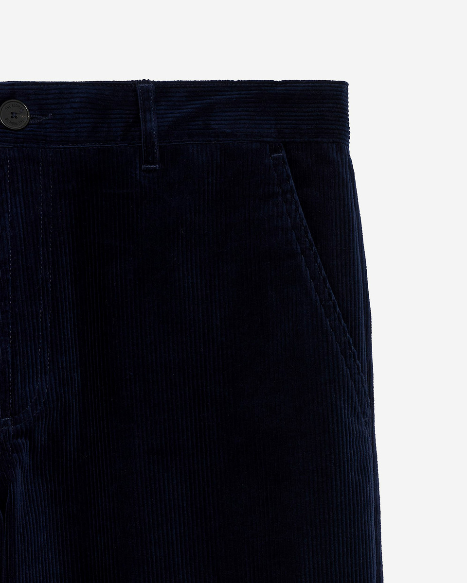 Navy corduroy wide-leg pants