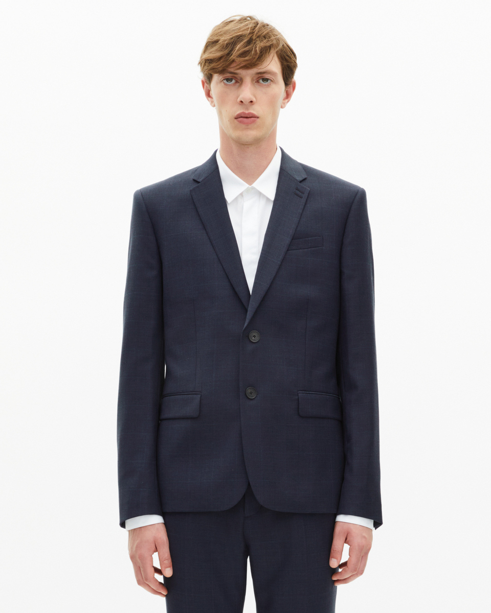 Navy wool suit jacket