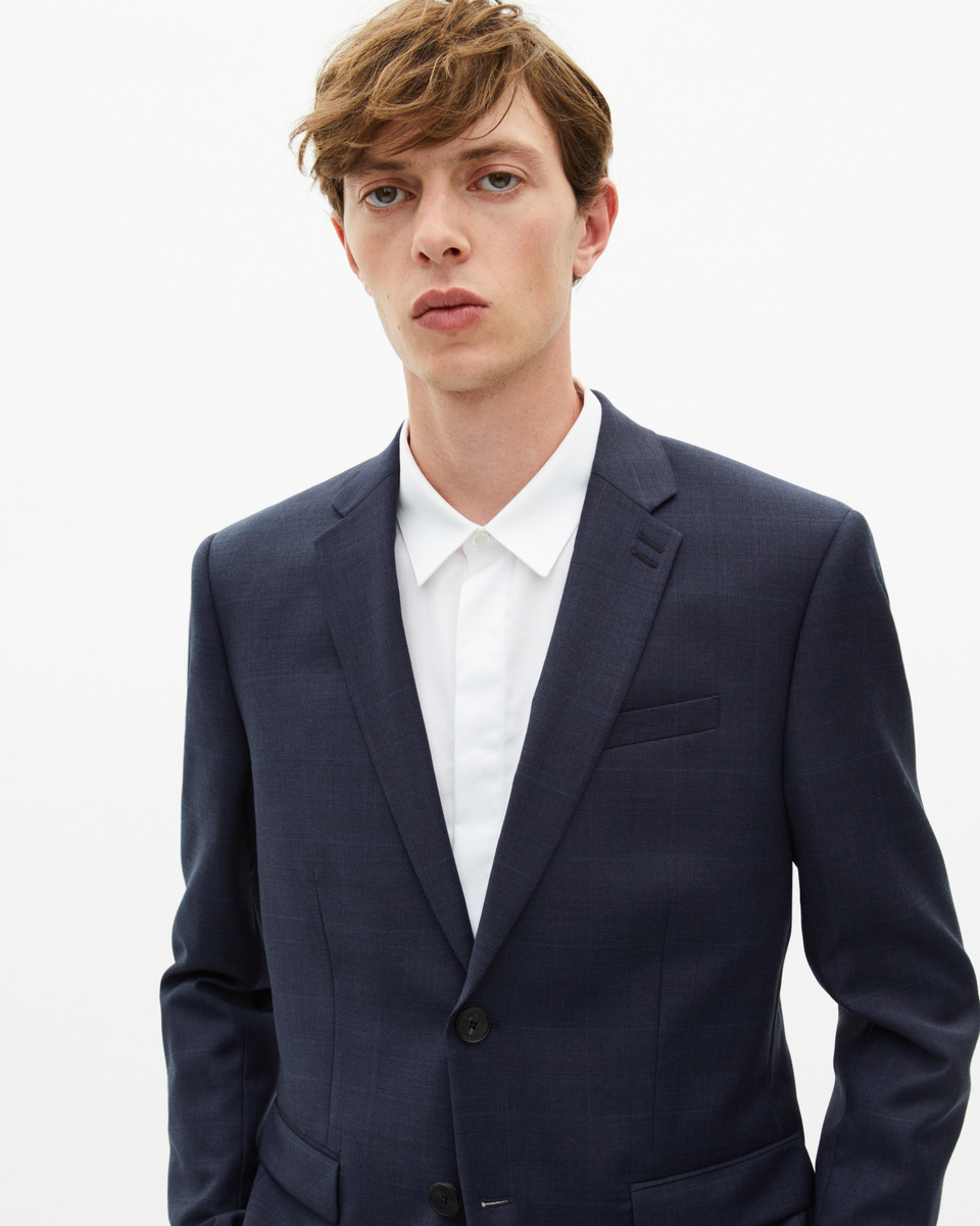 Navy wool suit jacket