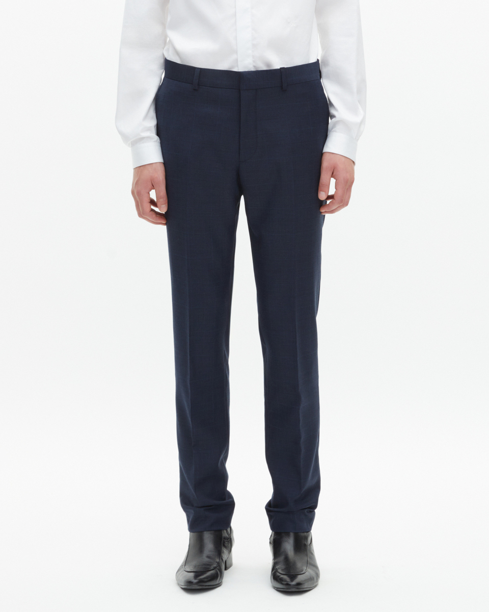 Slim-fit suit pants in navy wool