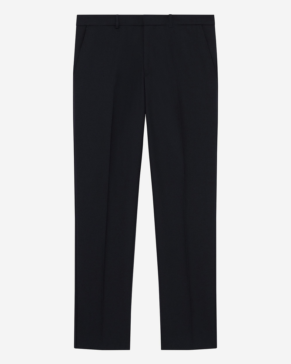 Navy straight-leg pants