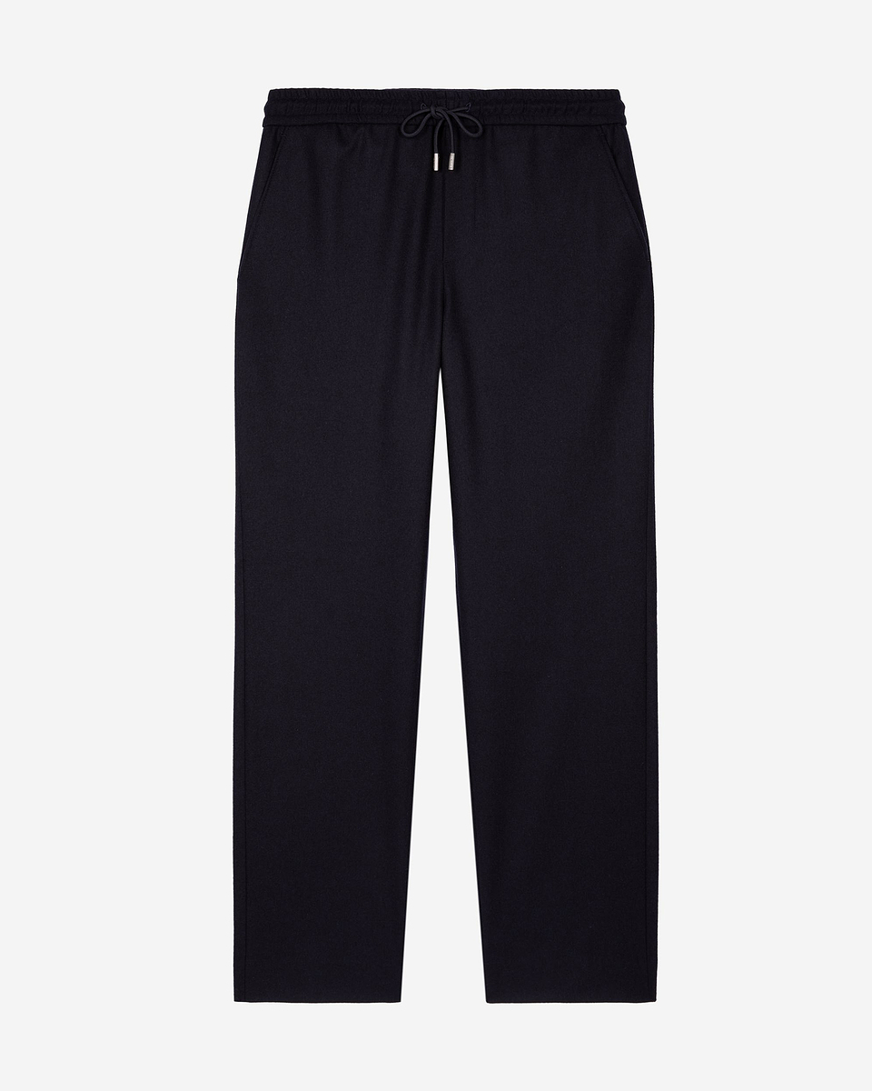 Wide-leg trousers in navy wool