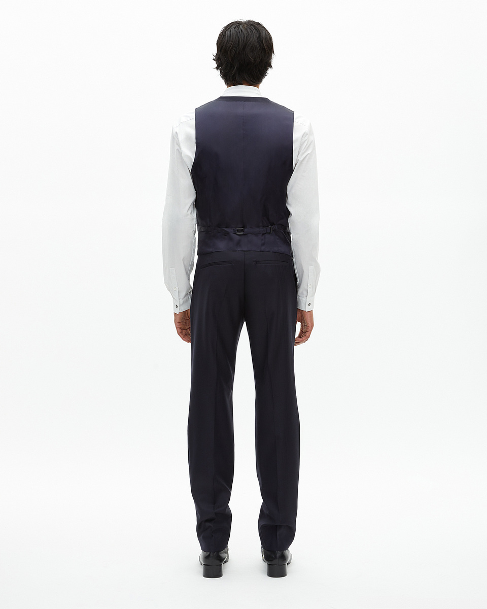 Navy blue wool suit vest
