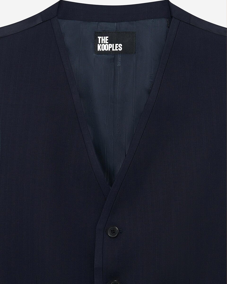 Navy blue wool suit vest
