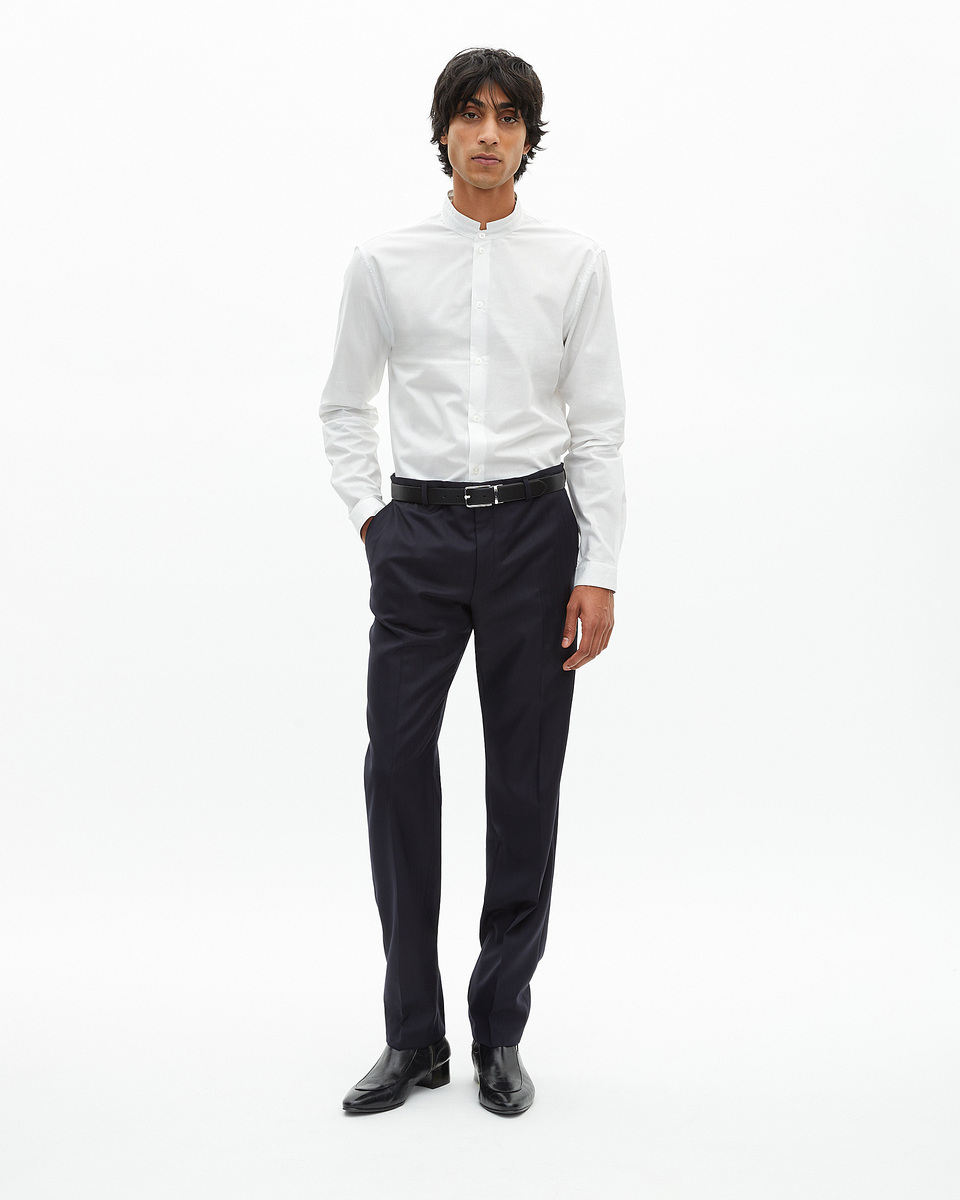 Slim-fit suit pants in navy wool