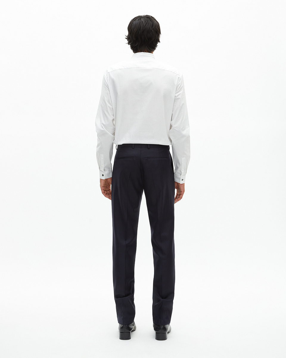 Slim-fit suit pants in navy wool
