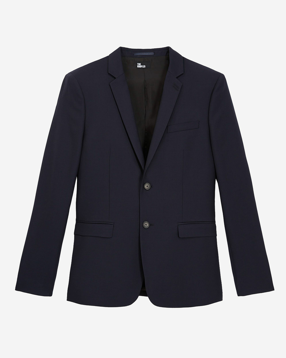 Straight-cut suit jacket in blue wool