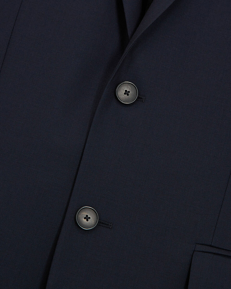 Straight-cut suit jacket in blue wool