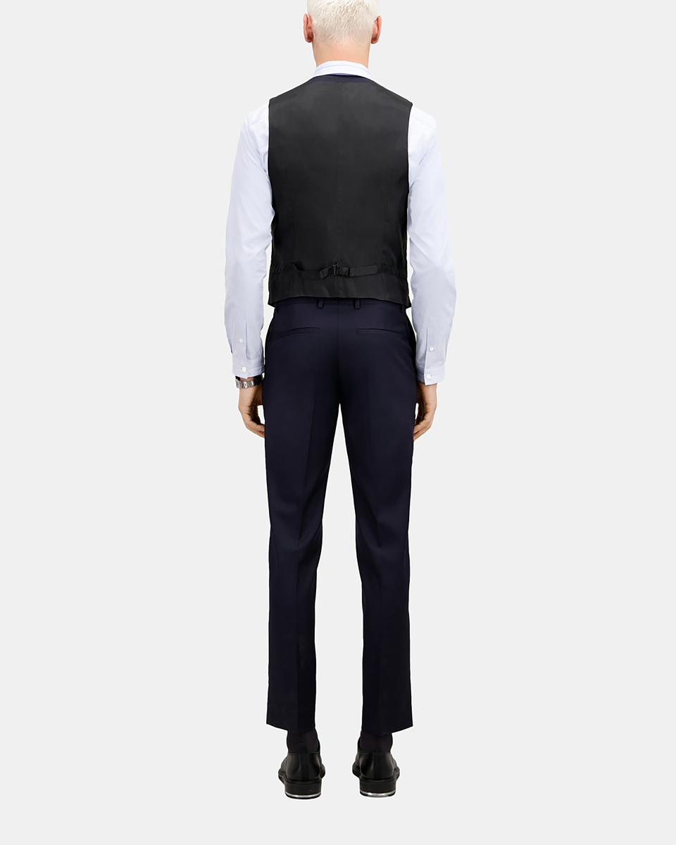Navy blue wool suit vest