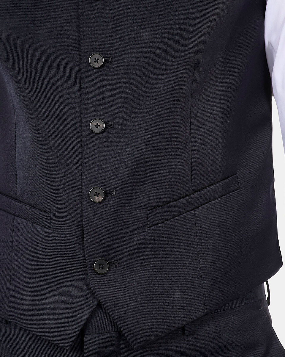 Navy blue wool suit vest