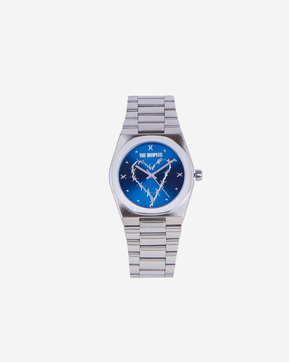 Watch with blue dial heart