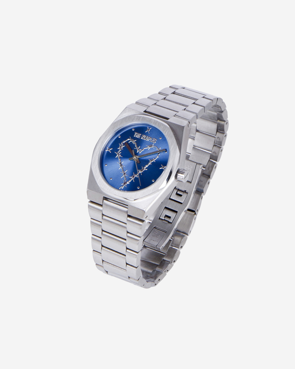 Watch with blue dial heart