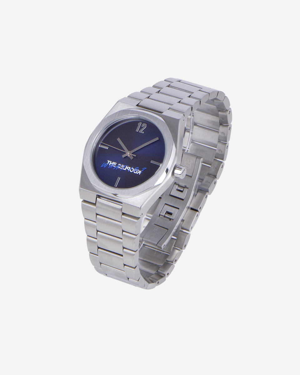 Silver 'What Is' Watch with Blue Dial