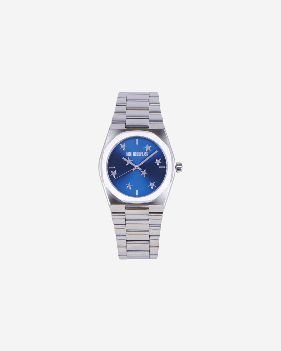 Watch with silver stars and blue dial