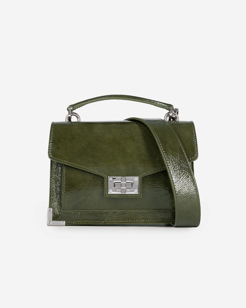 Emily small bag in green leather