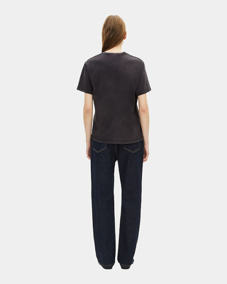 Black T-shirt with heart flocking