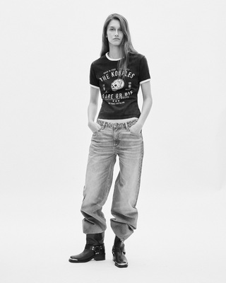 T-shirt with black screen print