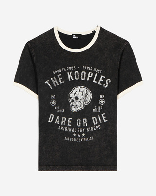T-shirt with black screen print