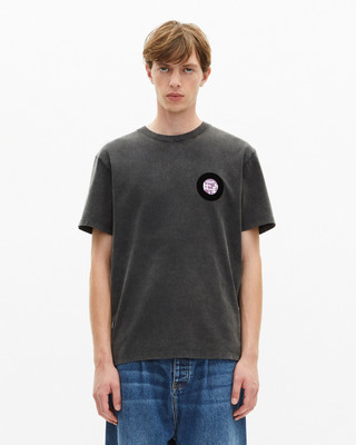 T-shirt with black vinyl flocking