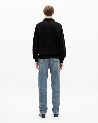 Black polo-neck sweatshirt
