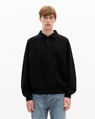 Black polo-neck sweatshirt
