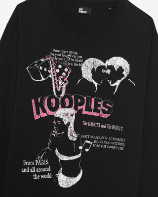 Long-sleeved t-shirt with black screen printing