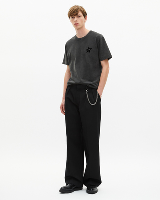 T-shirt with black star flock